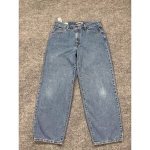 Levis Baggy Dad Jeans Womens 30 Medium Wash Blue Relaxed Wide Leg High Rise